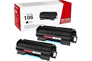 High Yield Black Toner Cartridge 2 Pack Canon 106 Toner CRG106 Compatible...