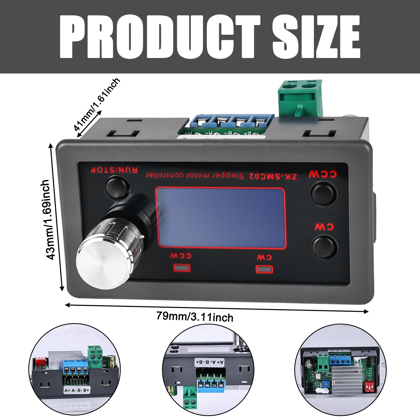 Molbory Controller motore passo-passo NEMA 17 23 - 4 A Scheda di controllo integrata con angolo e velocità di impulso PLC