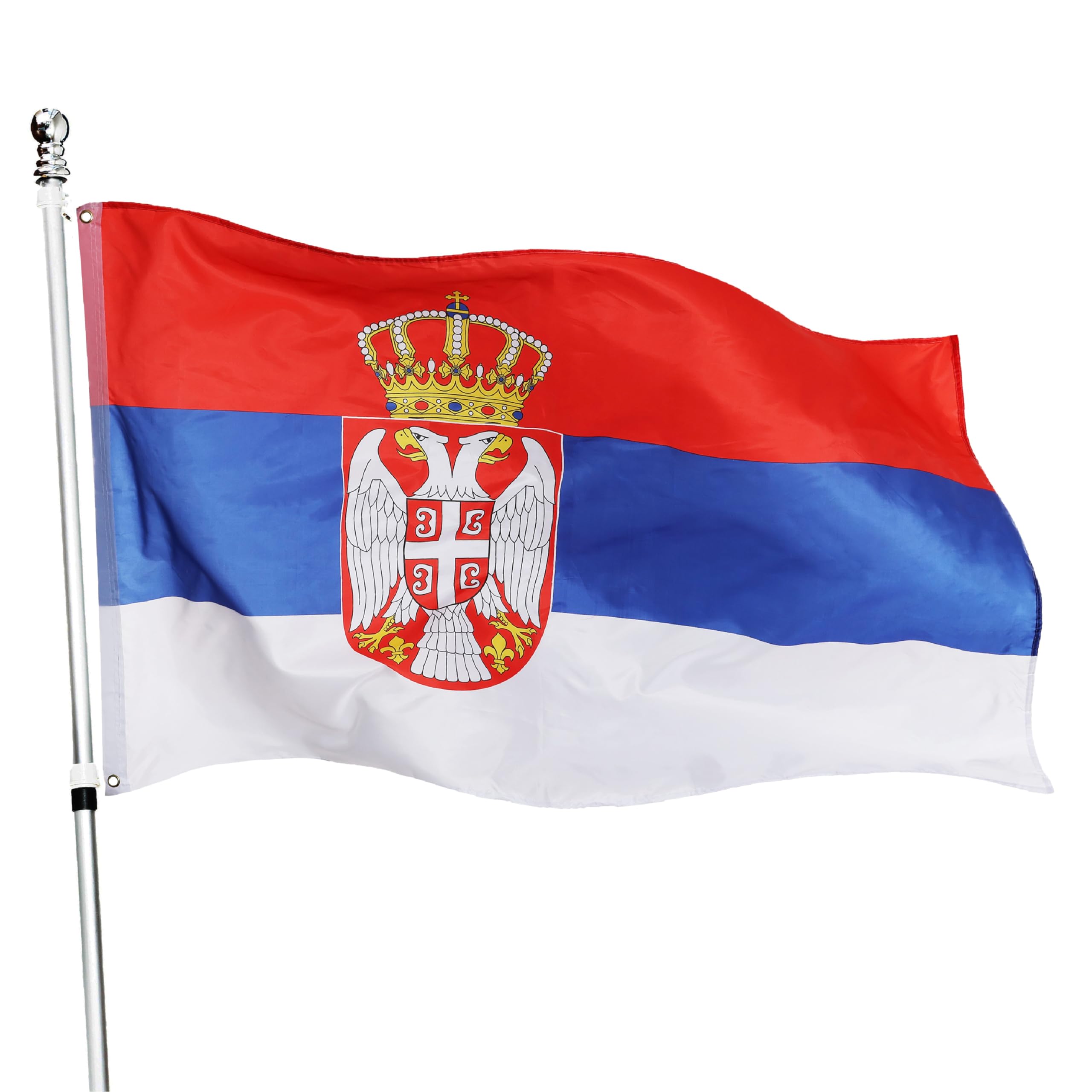 I LOVE FANCY DRESS Large 5ft X 3ft Serbian Flag - Pack of 6 - Serbian Flag 5ft (152cm/60) X 3ft (91cm/36) - Perfect for Serbian Events or Occasions