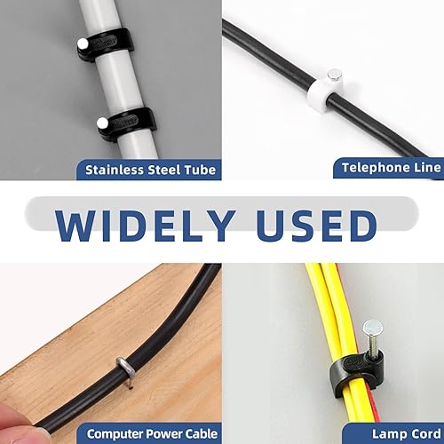 Miniatura 7 de Glarks 423 clips de cable con clavo de acero y kit de clavos aislados en U, 223 piezas M4681012162025, 200 piezas de clavos eléctricos de grapas en