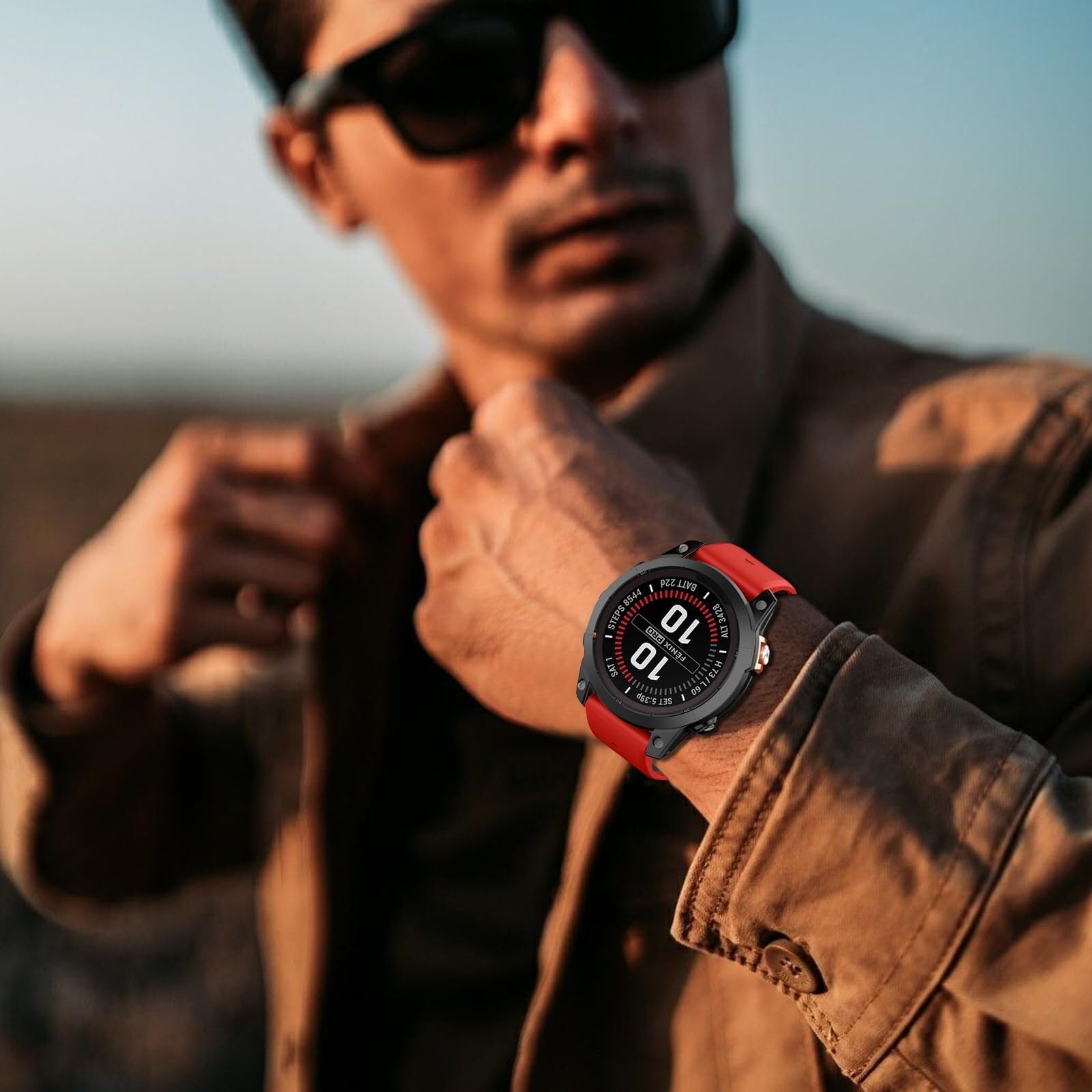 Pasek do zegarka Garmin Fenix 7 Pro / Fenix 7 / Fenix 6 / Fenix 6 Pro / Fenix 5 / Epix Pro 47 mm, 22 mm, silikonowy pasek zastępczy QuickFit do Garmin Forerunner 965 / 955 / 945 / 935