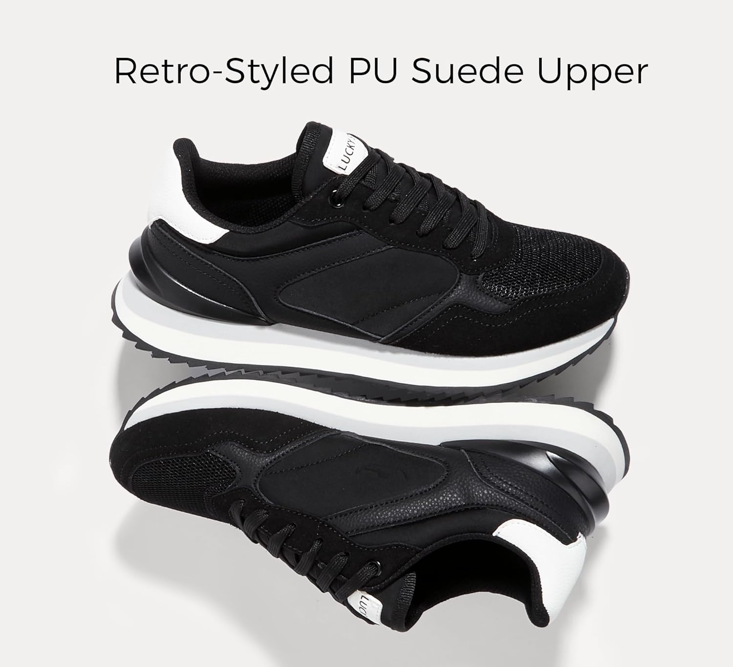 LUCKY STEP Women's Platform Fashion Sneakers Suede Colorful Colorblock Stylish Retro Casual Neutral Tennis Running Footwear Walking Shoes - Image 5