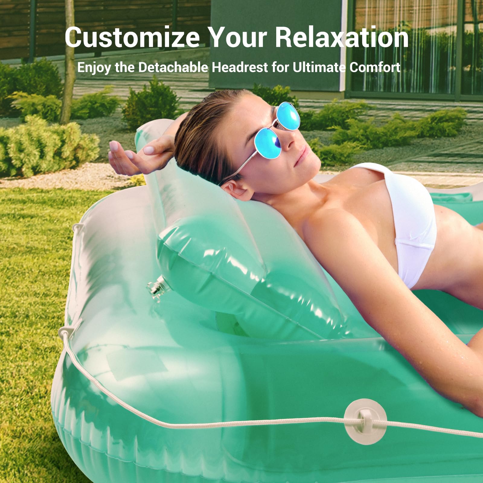 Float Joy Mata basenowa Tanning Pool Nadmuchiwane Basen Pływające Dla Dorosłych 178 x 114 cm Mata Plażowa Hamak Nadmuchiwany Basen