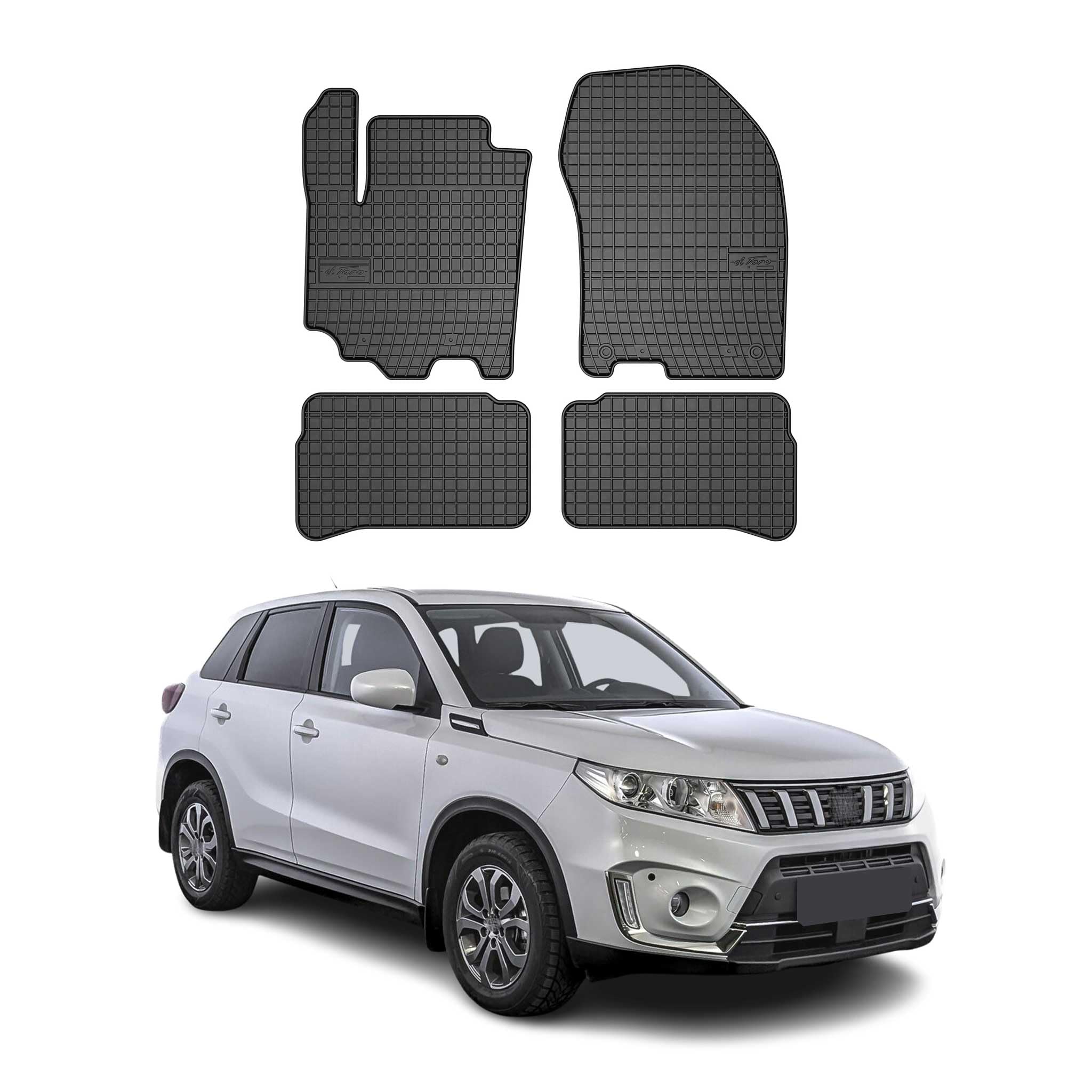 OMAC Kofferbakmat voor de kofferbak, compatibel met Suzuki Vitara 2015-2021, 3D-pasvorm, hoge rand, antislipmat, TPE-mat, kofferbakmat, all-weather zwart