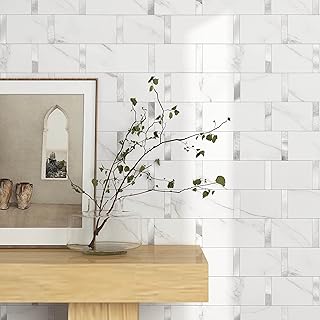 M MOFIT Matte Metro Stick on Tiles,Marble Til...,