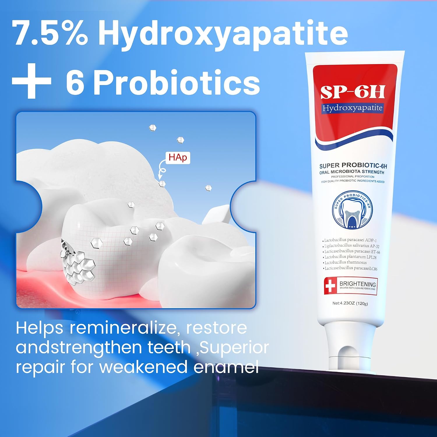 SP-6 Probiotic Toothpaste Set, 7-Pro Whitening Toothpaste, Freshens Breath image 4