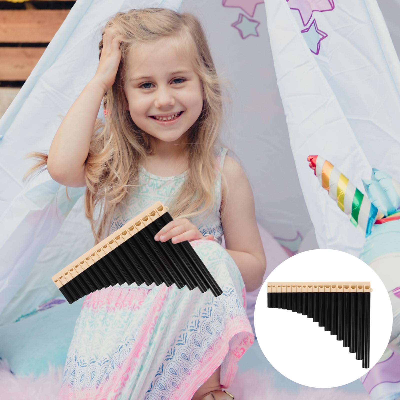 Toyvian Flûte de Pan 16 Tubes en Bois Naturel, Instrument Traditionnel Chinois pour Débutants et Étudiants, Flûte de Pan Portable pour Apprentissage et Enseignement Musical en Milieu