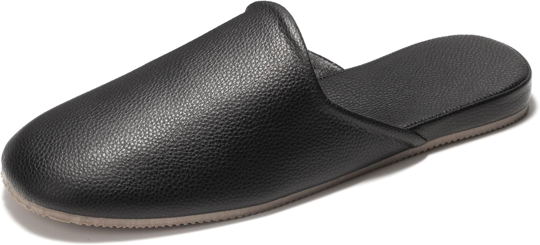 Men's Leather Slippers Top Grain Leather Slippers for Men and Women Scuff Slipper with Memory Foam Minimalist Mules House Slip-on Shoes for Office Home Bedroom Living Room Guests Visitor