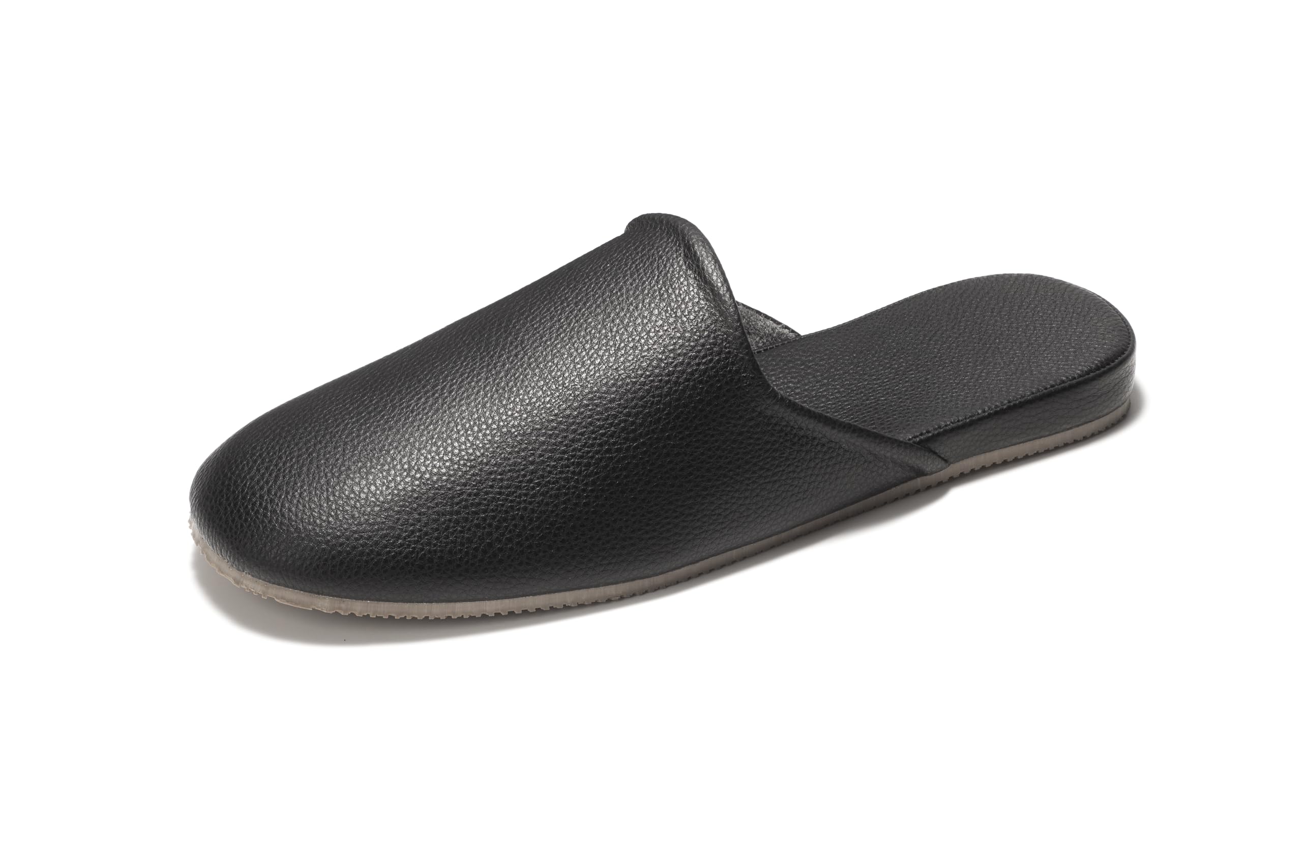 Men's Leather Slippers Top Grain Leather Slippers for Men and Women Scuff Slipper with Memory Foam Minimalist Mules House Slip-on Shoes for Office Home Bedroom Living Room Guests Visitor