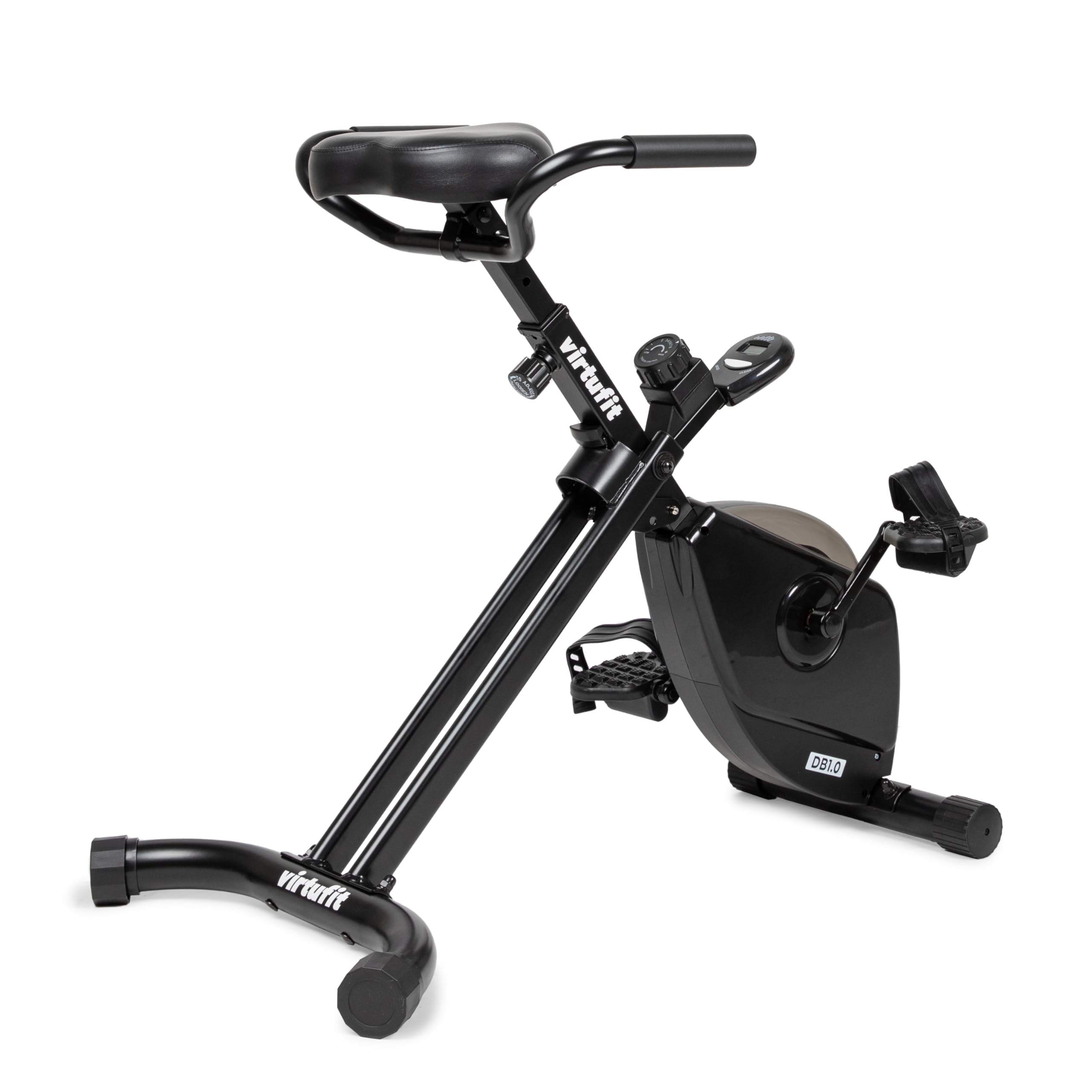 VirtuFit Deskbike - Heimtrainer – Fitnessfahrrad für Zuhause mit Magnetbremssystem, LCD-Display, Herzfrequenzmessung und Einstellbarem Widerstand