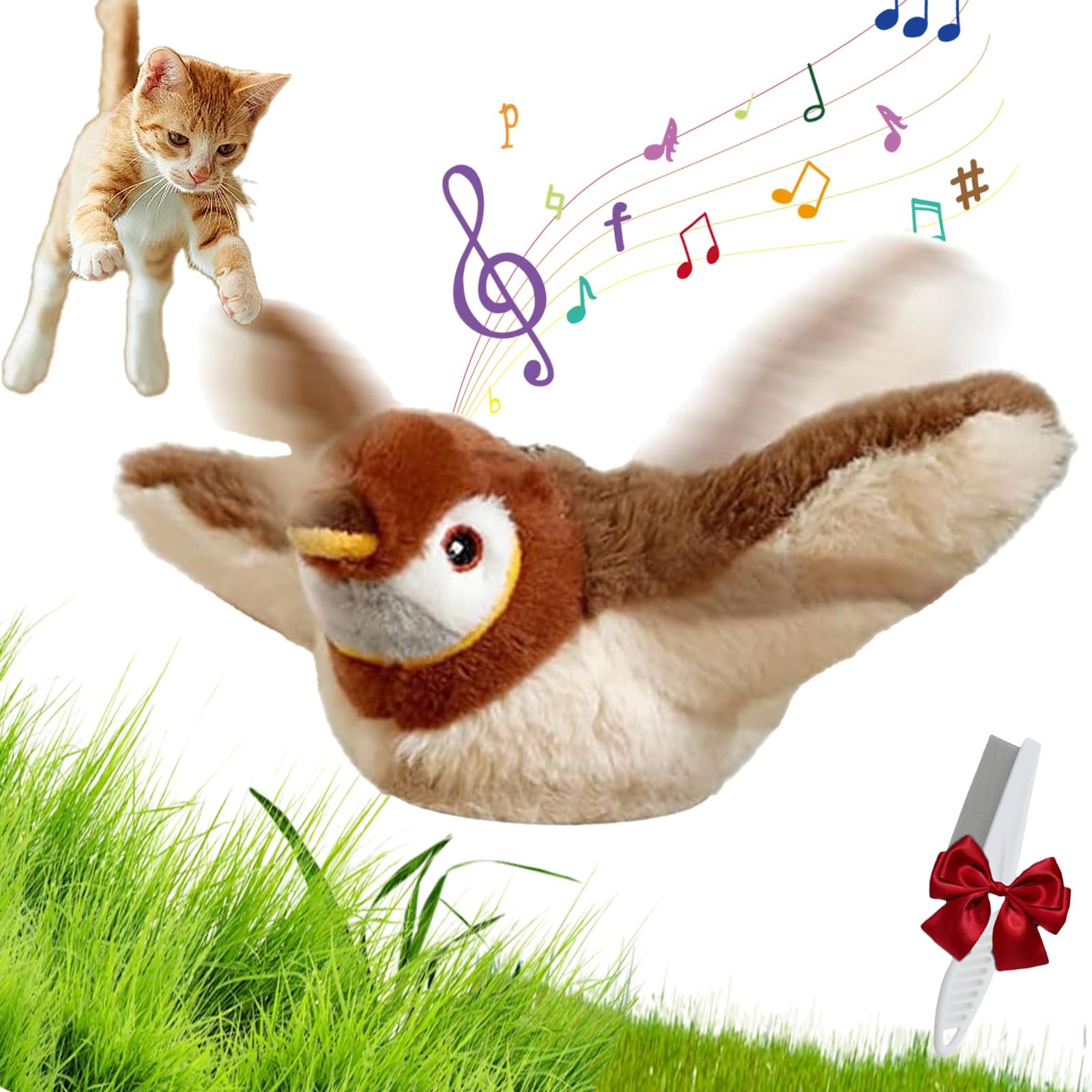 Mattel Games- Piume Volanti con Gatto e Uccellino nella Gabbietta, Giocattolo per Bambini 5+Anni, GVK24