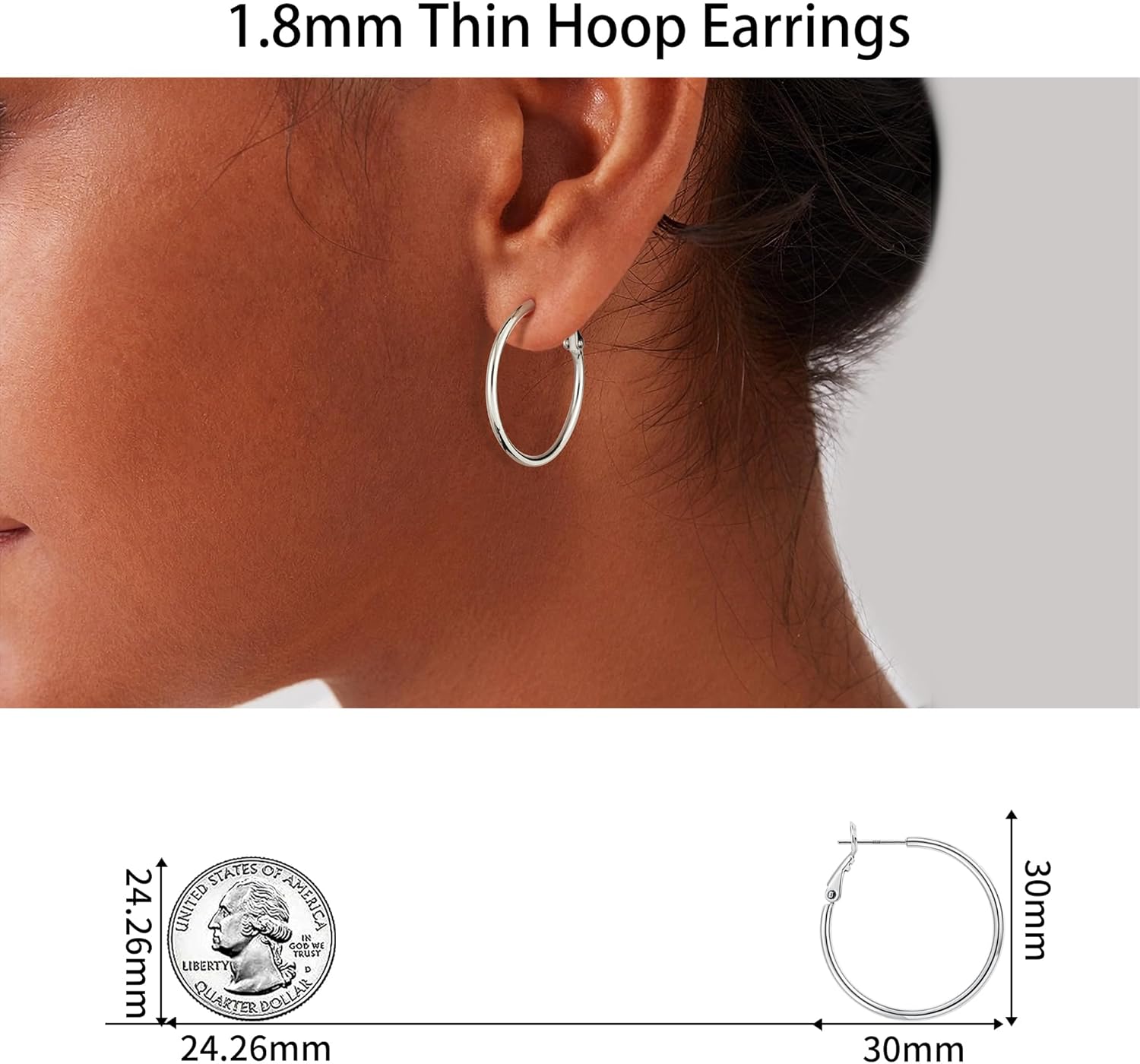 Gacimy Gold Hoop Earrings for Women 14K Gold Plated, 925 Sterling Silver Post Hypoallergenic Earrings Hoops for Women - Image 7