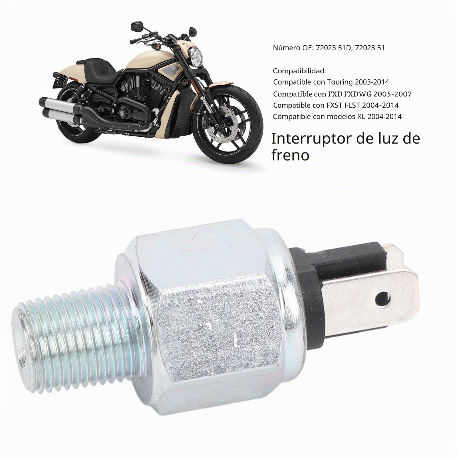 Interruptor De Luz De Freno 72023 51D Interruptor De Luz De Freno Hidráulico Con Cable Para Touring FXD FXDWG FXST FLST XL