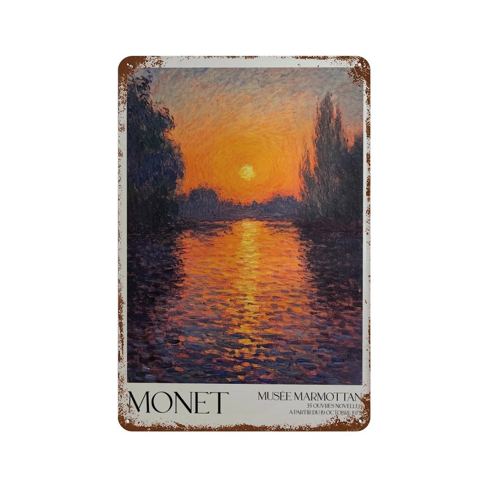 xiaoxiaoshen Monet Exhibition Claude Home Decor. Floral Wall Decor Art Metal Tin Poster Modern Home Decor Art Home Bar Shop Decorations Vintage Sign 30x20cm