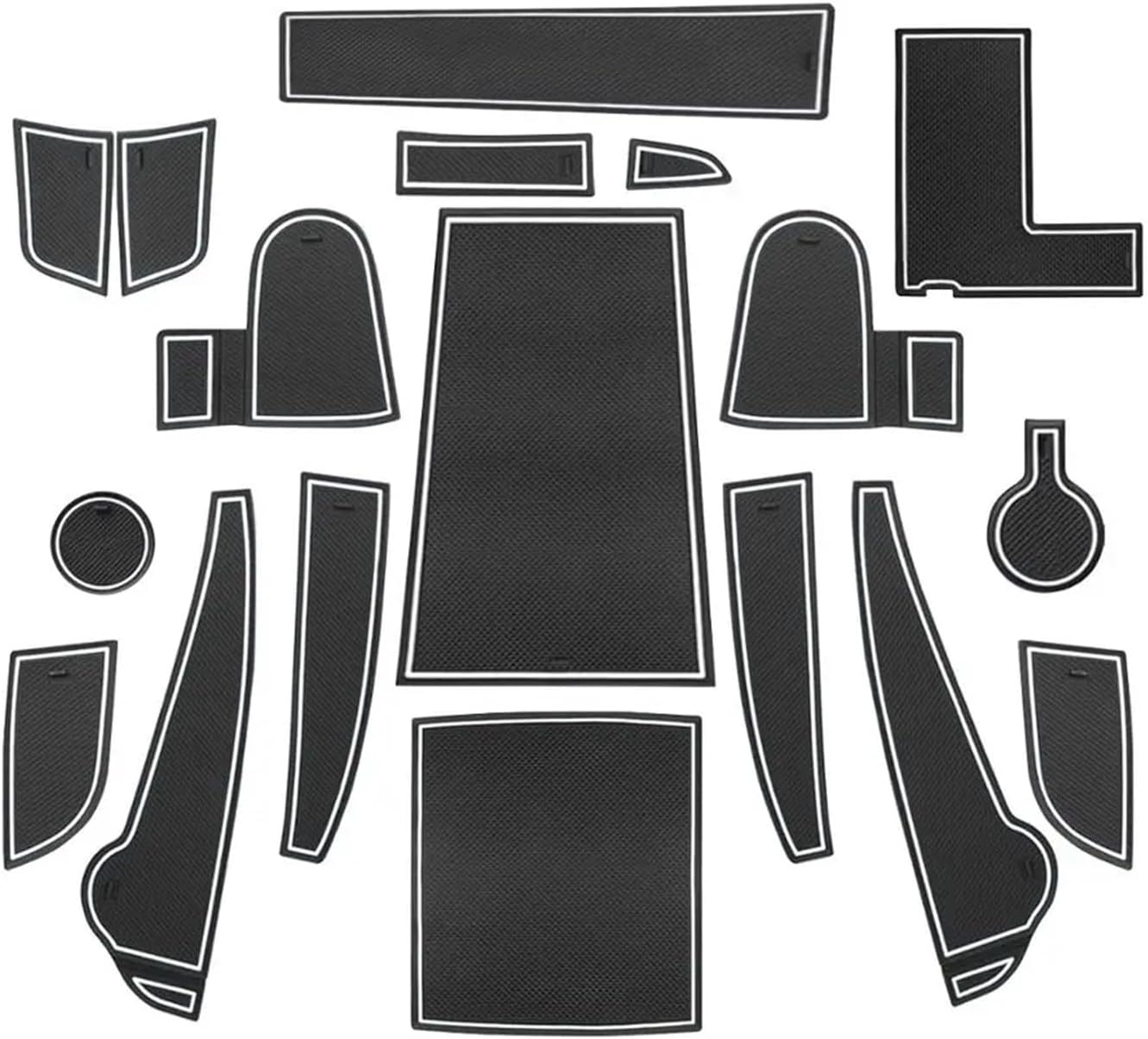 Car Door Groove Mat Compatible with Kona EV Kona Elektro 2020 2021 2022 Car Gate Slot Cup Mat Auto Interior Kona EV Accessories 2022(Red)