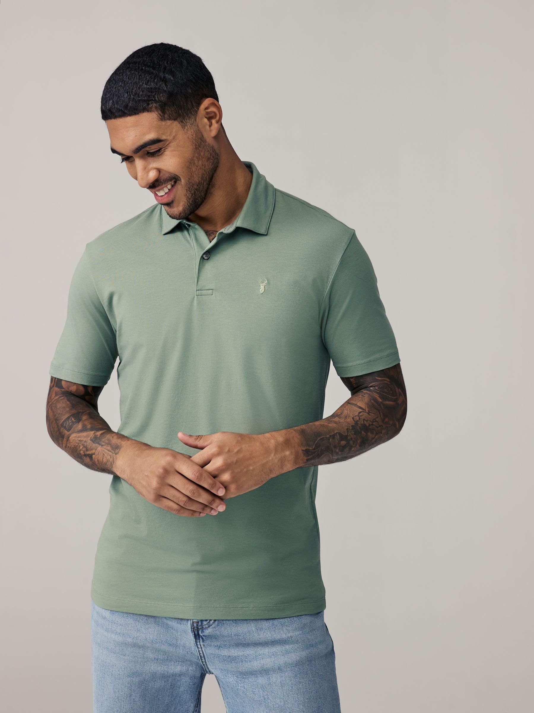 NEXT Hombres Pack de 5 Polos de Punto de Manga Corta de Corte Slim