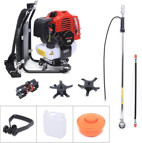 Miniatura 3 de 3 en 1 43CC 2 tiempos mochila de jardín a gas cepillo cortador de césped cortadora de césped 1250 W 3200 rpm, para recolección de arbustos y