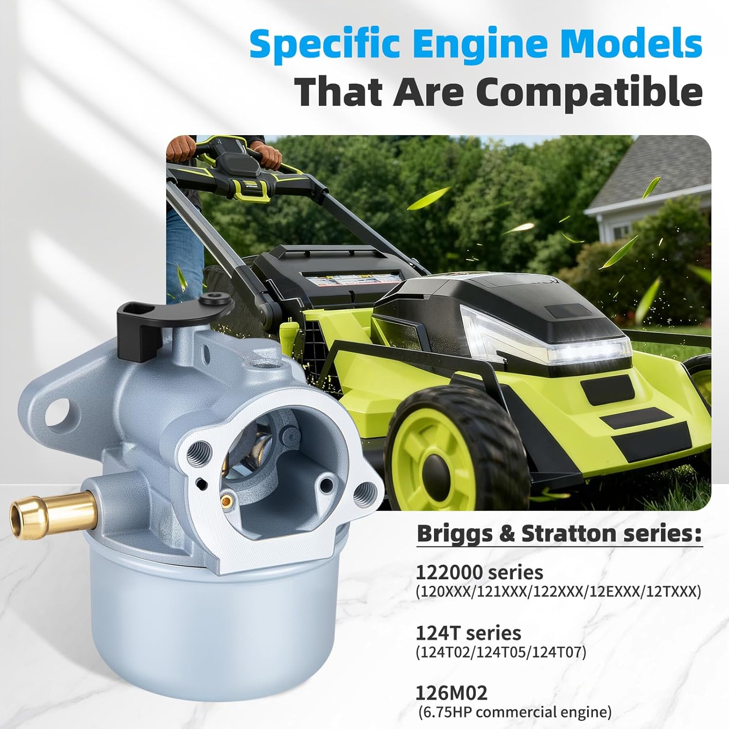 799868 Carburetor Compatible with Briggs & Stratton 498170 799872 694202 497586 498254 790821-14111 Carburetor +795259 Air Filter Cleaner Primer Base By LEIMO