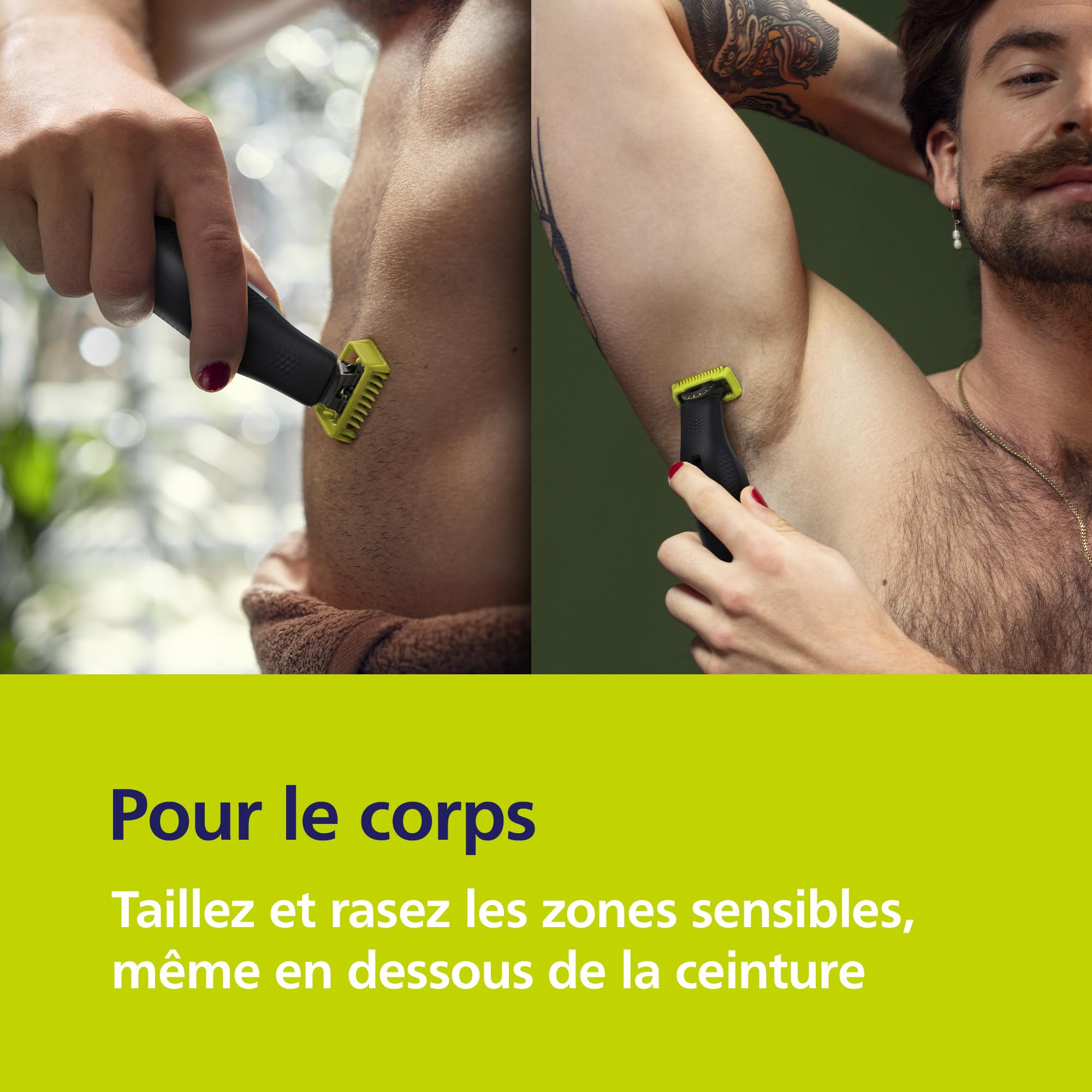 Philips OneBlade Pro 360 Authentique Visage+Corps - Tondeuse à barbe électrique, rasoir et tondeuse, 2 lames 360, 1 sabot avec 20 hauteurs de coupe, 1 kit Corps, 1 socle de charge, QP6652/35