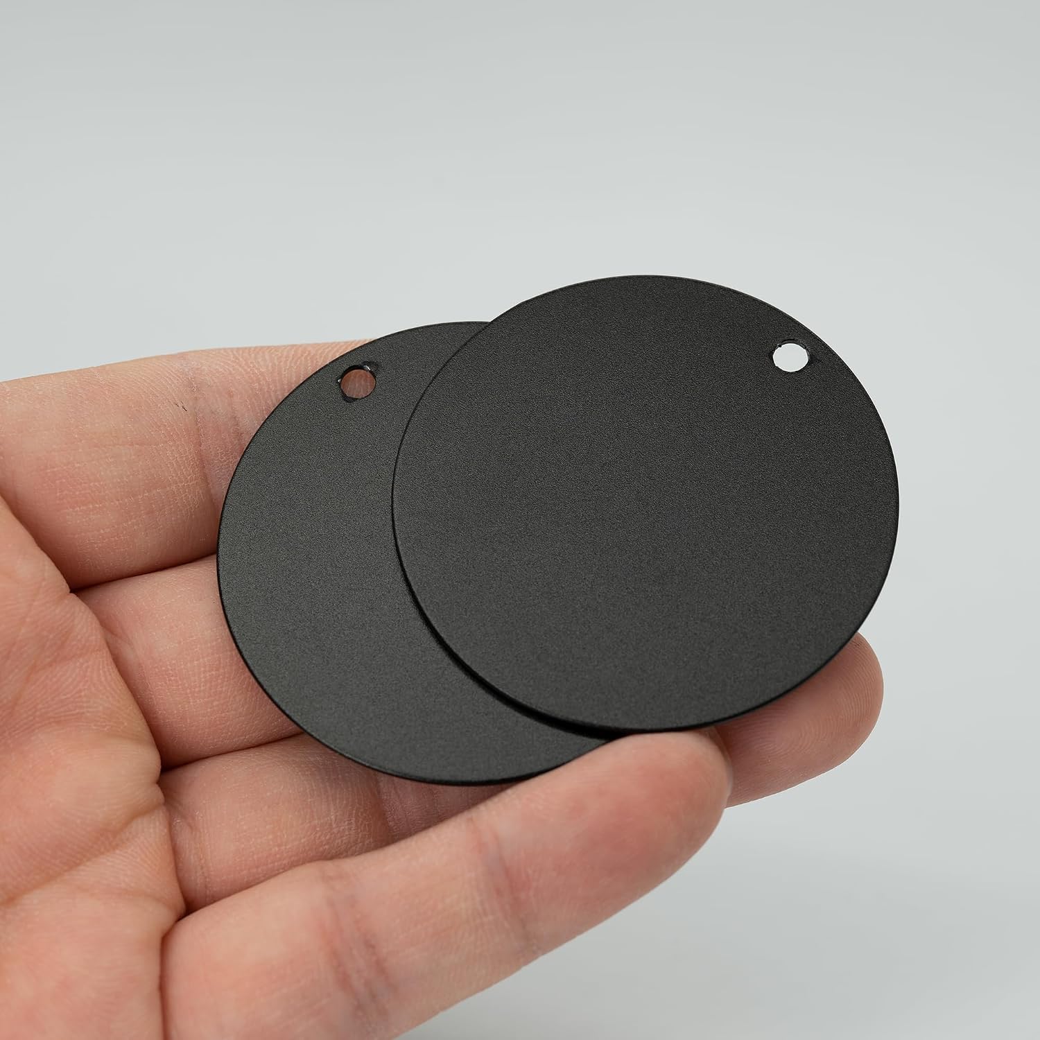 2 Inch Round Anodized Aluminum Engraving Blanks Tags Stamping Blanks 25 Pack (Black)