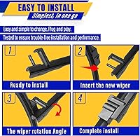 Vista 8 de 3 limpiaparabrisas de repuesto, repuesto de equipo original, para vehículos, 26 pulgadas, 20 pulgadas y 13 pulgadas, juego de 3