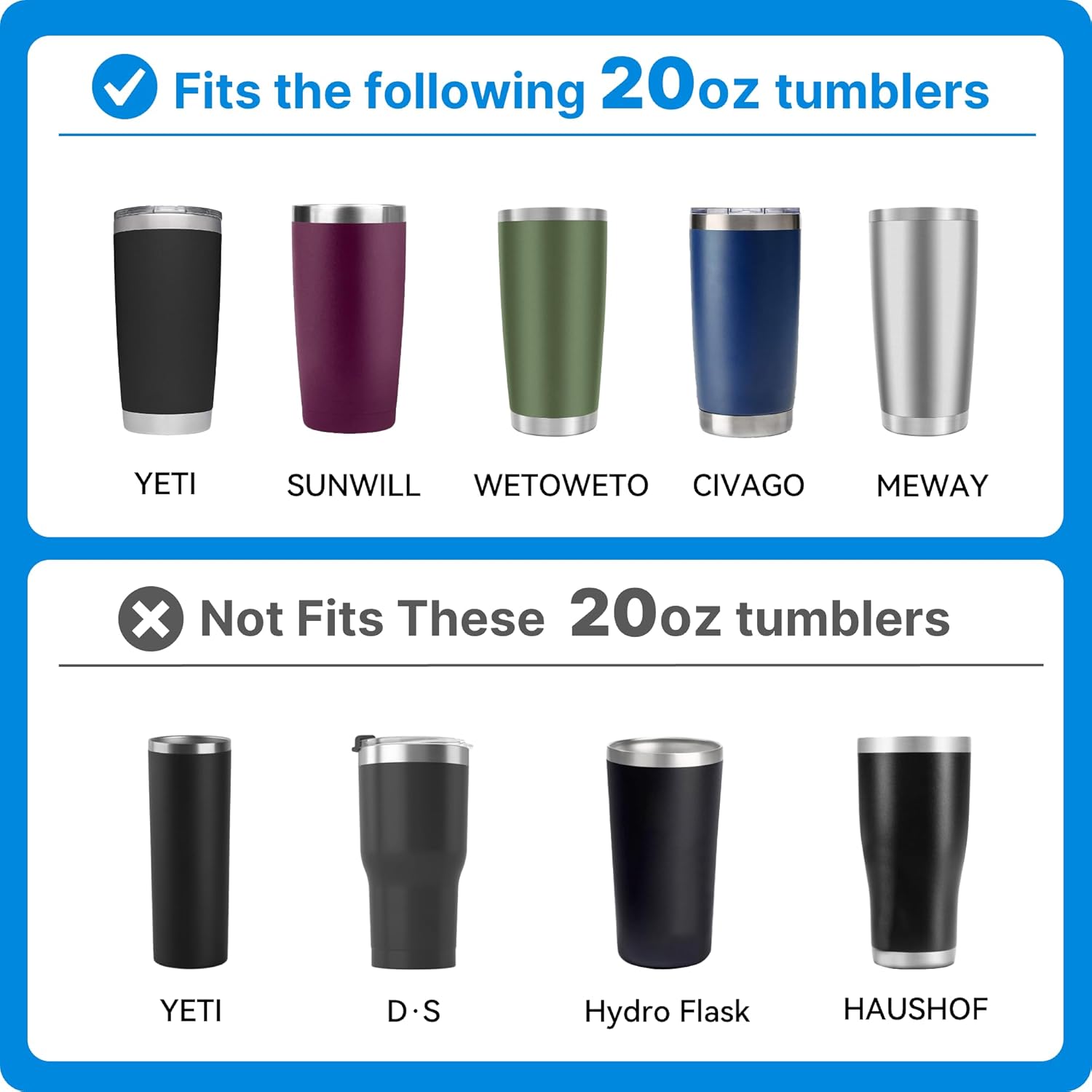 Handle for 20OZ Yeti Tumbler, Anti Slip Travel Mug Grip Cup Holder for 20oz Yeti, Ozark Trail, Sumwill, Sic and More Tumbler Mugs(Black)