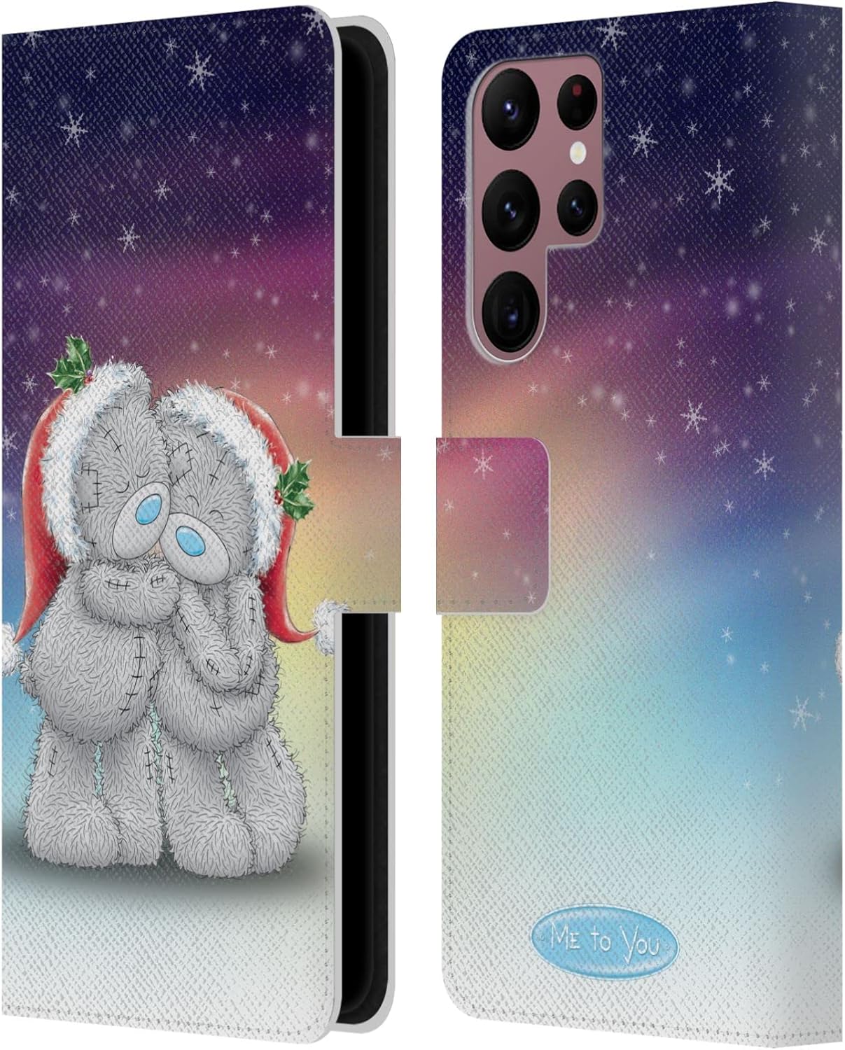 Head Case Designs Officially Licensed Me to You Night Before Christmas Classic Tatty Teddy Leather Wallet Case Compatible with Samsung Galaxy S22 Ultra 5G