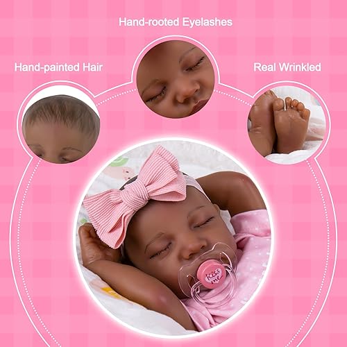Miniatura 7 de Aori Muñecas realistas de bebé recién nacidas de 18 pulgadas con kit de alimentación y caja de regalo para niños a partir de 3 años
