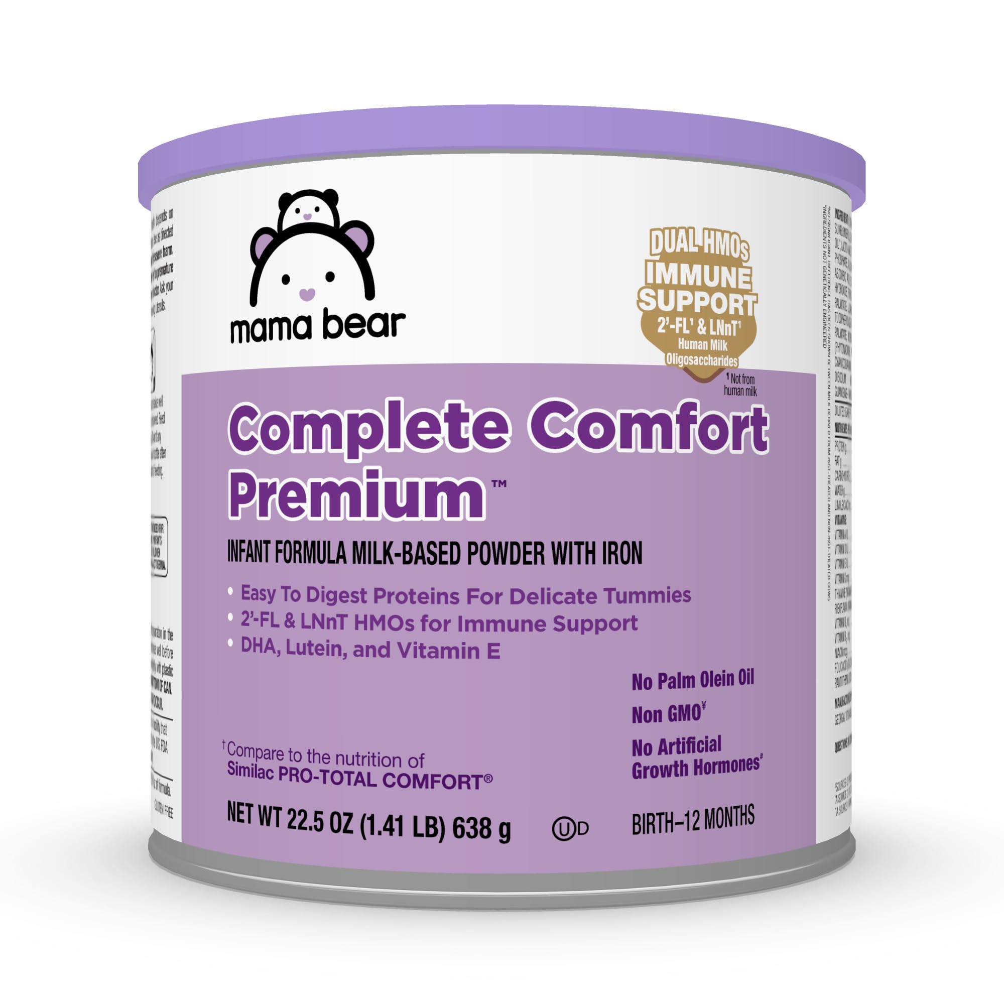 Amazon Brand - Mama Bear Complete Comfort Infant Formula Milk-Based Powder with Iron, 1.41 pound (Pack of 1), 22.5 Ounce