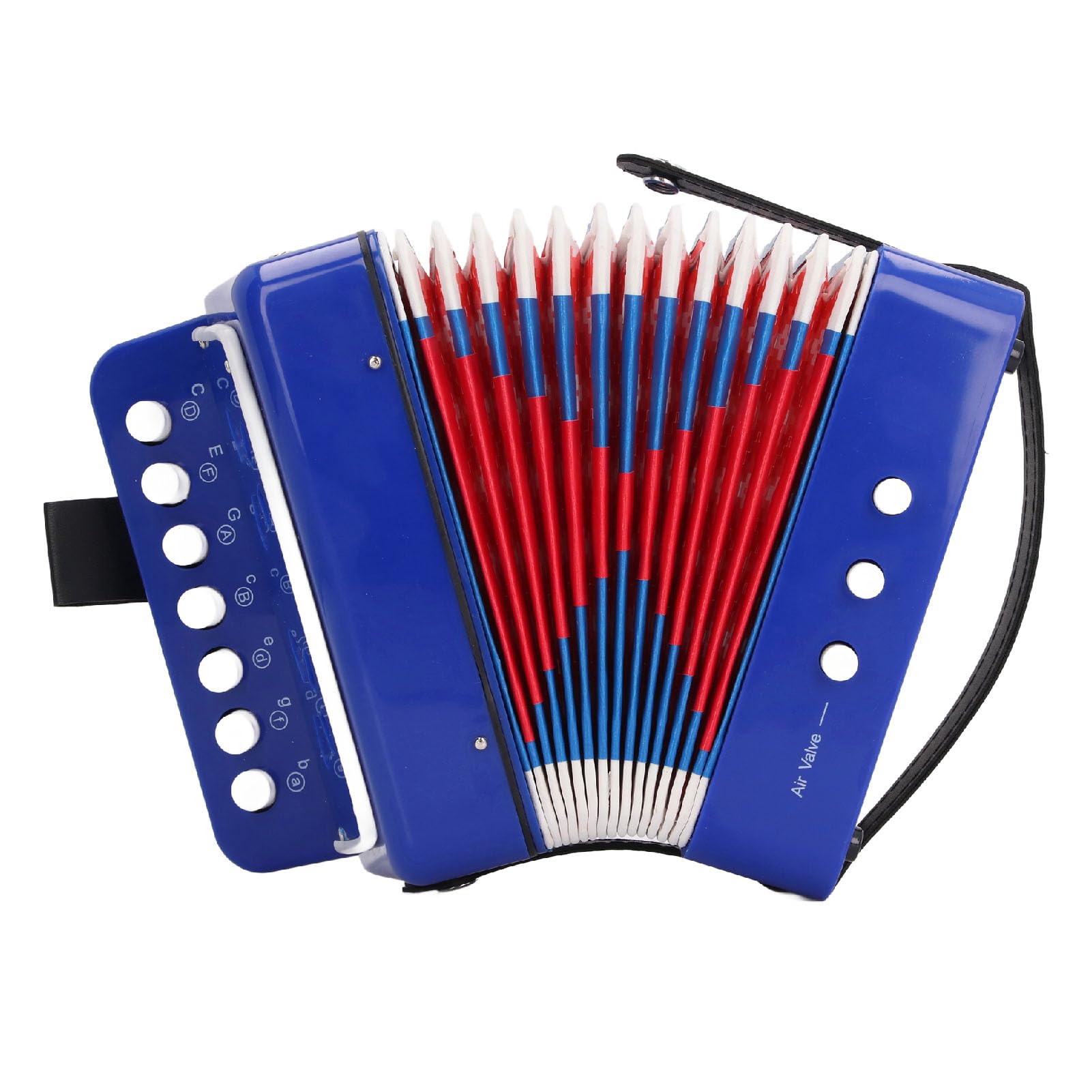 Kids Accordion for Beginners, 2 Bass 7 Keys Piano Accordion with Straps, Student Educational Celluloid Musical Instrument Toy for Home Stage Performance Christmas Gifts (Blue)