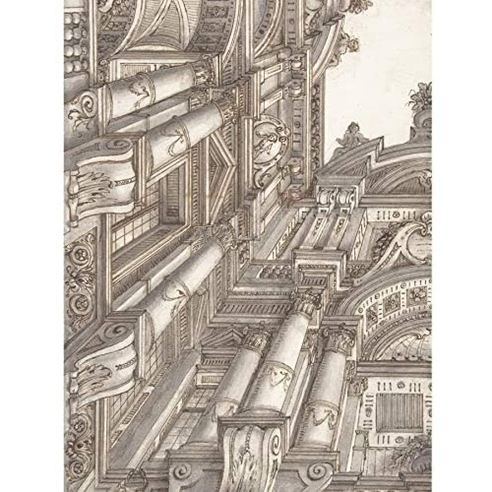 Artery8 Bibiena Trompe L'Oeil Architecture Courtyard Drawing Art Print Canvas Premium Wall Decor Poster Mural