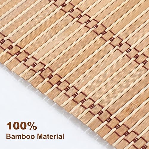 Miniatura 4 de LUCKUP Persianas romanas de bambú sin cordones, persianas enrollables de bambú para ventanas de interior, filtro de luz, protección UV, persianas de