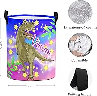 Vista 10 de Custom Cute Baby Elephant Laundry Hamper Personalized Laundry Basket with Name Storage Basket with Handle for Bathroom Living Room Bedroom