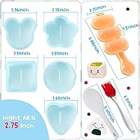 Vista 2 de Onigiri - Kit de moldes para hacer sushi musubi con paleta de arroz, cepillo para cocina, sin BPA, duradero, polipropileno, pequeño, redondo