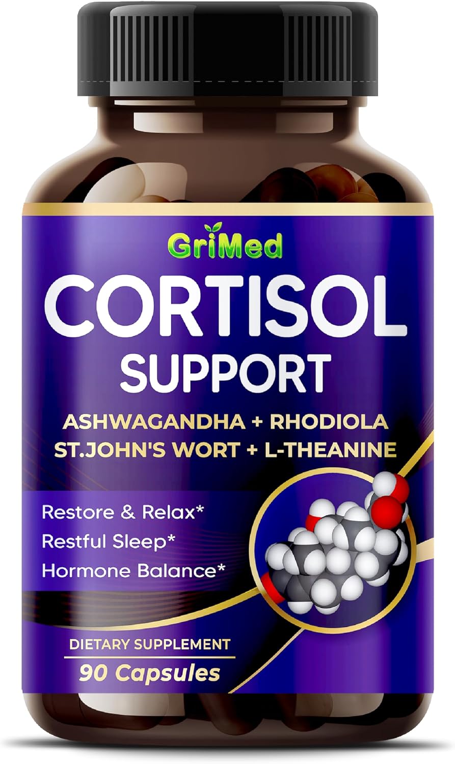 GriMed Cortisol Support 6-in-1 with Ashwagandha & Rhodiola, 90 Capsules