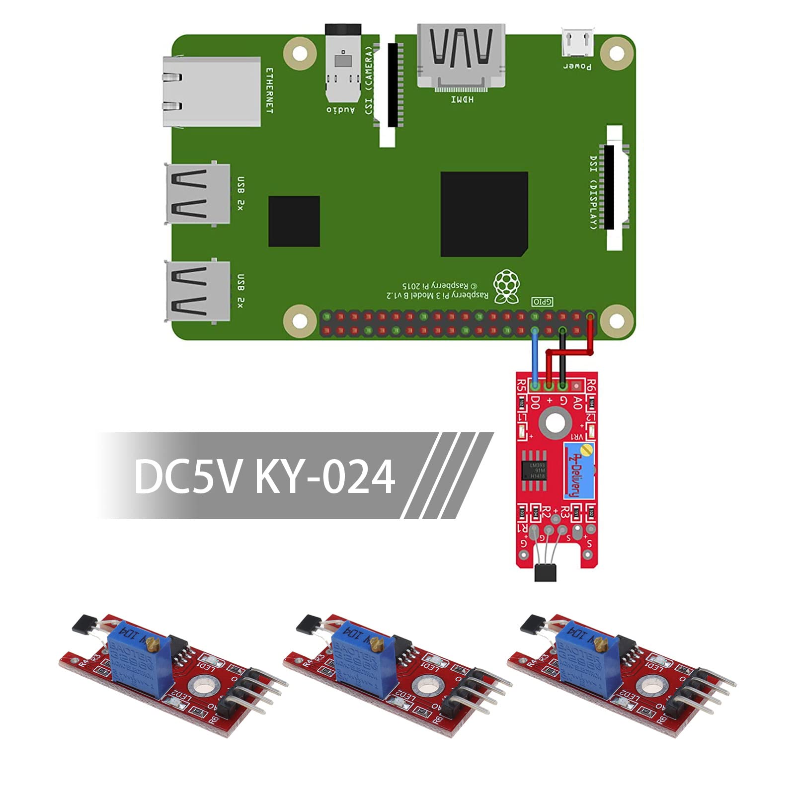 8 Moduli Sensore Magnetico KY-024 Per Arduino E Raspberry Pi - Rilevamento Campo Magnetico - Foto 4