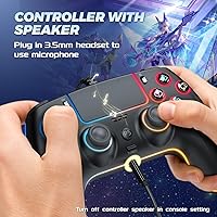 Vista 9 de GUOC Wired Controller Compatible for PS-5/Pro/Slim/PC, Hall Effect Sticks & 7 RGB LED Mode & haptic Feedback & Motion Sensing, 3.5mm Audio Jack