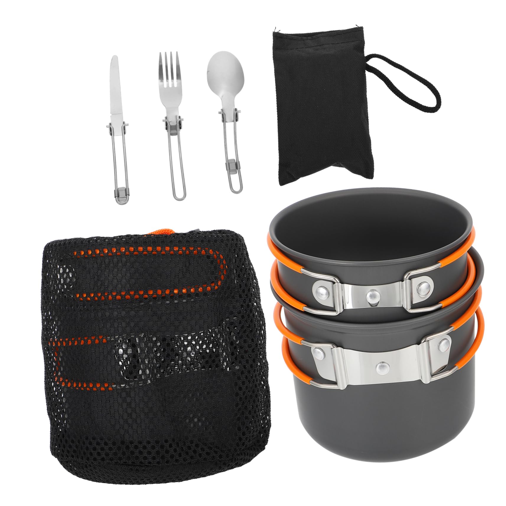 Milisten 1 Person Camping Pot Set Portable Cooking Pot Kit Cutlery Outdoor Cookware for Hiking