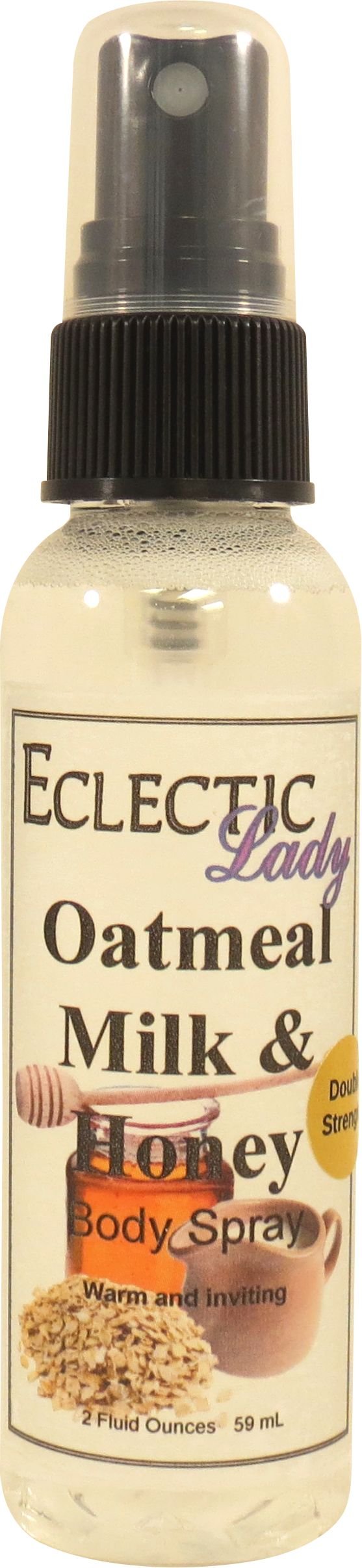 Eclectic Lady Oatmeal Milk And Honey Body Spray, Double Strength, 2 ounces, Body Mist for Women with Clean, Light & Gentle Fragrance, Cologne with
