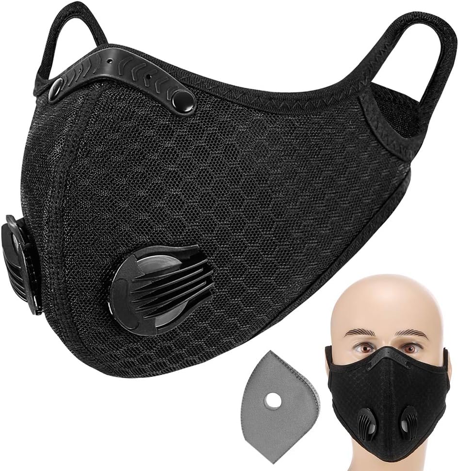 Double Valves Active Carbon Filter Adults Mouth Mask