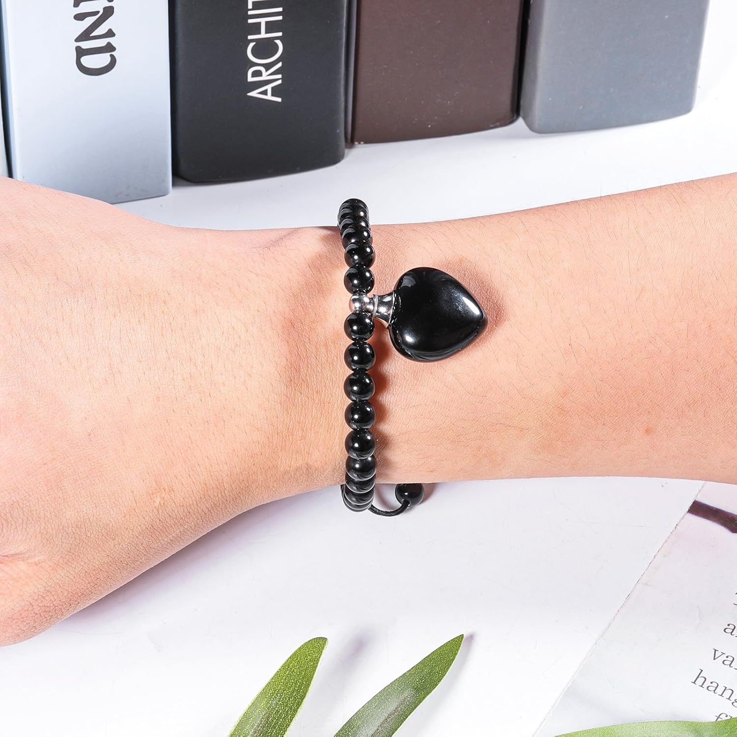 Amogeeli Stone Diffuser Bracelet with Beads Healing Crystal Essential Oil Bottle Bracelet for Women