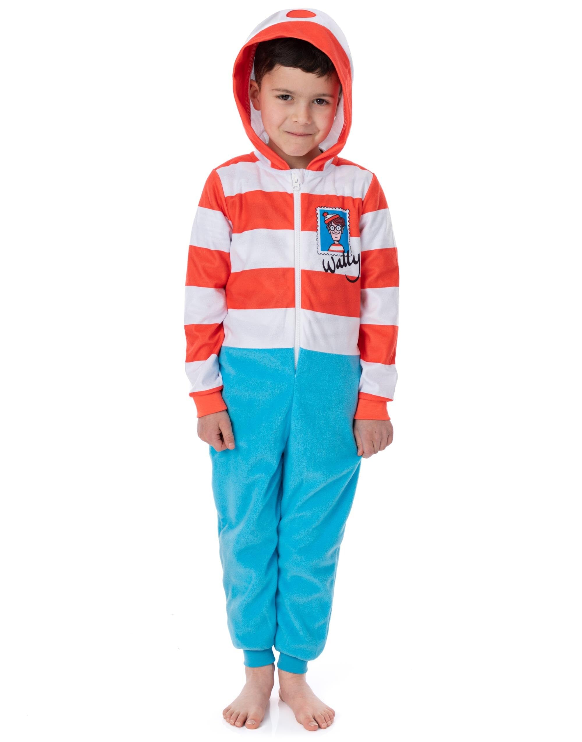 Where's Wally Kids All-in-One Pyjamas - Blue/Red Polyester - 11-12 Years