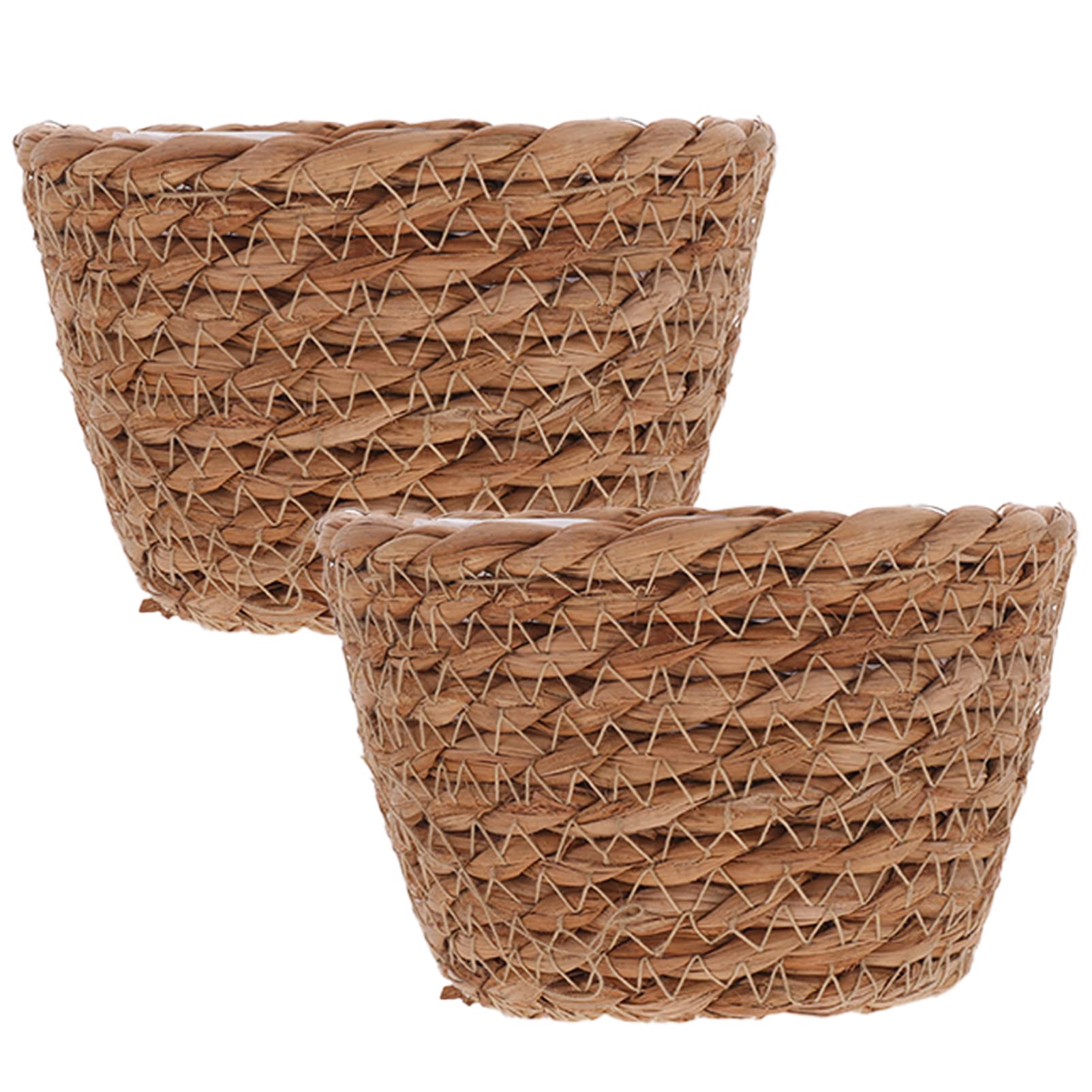 Alipis Seagrass Basket Planter Woven Flower Pots 2pcs 13cm Rattan Storage Basket Plant Container Hand Woven Basket Planter Straw Flower Pot for Indoor and Outdoor Plants - Image 4