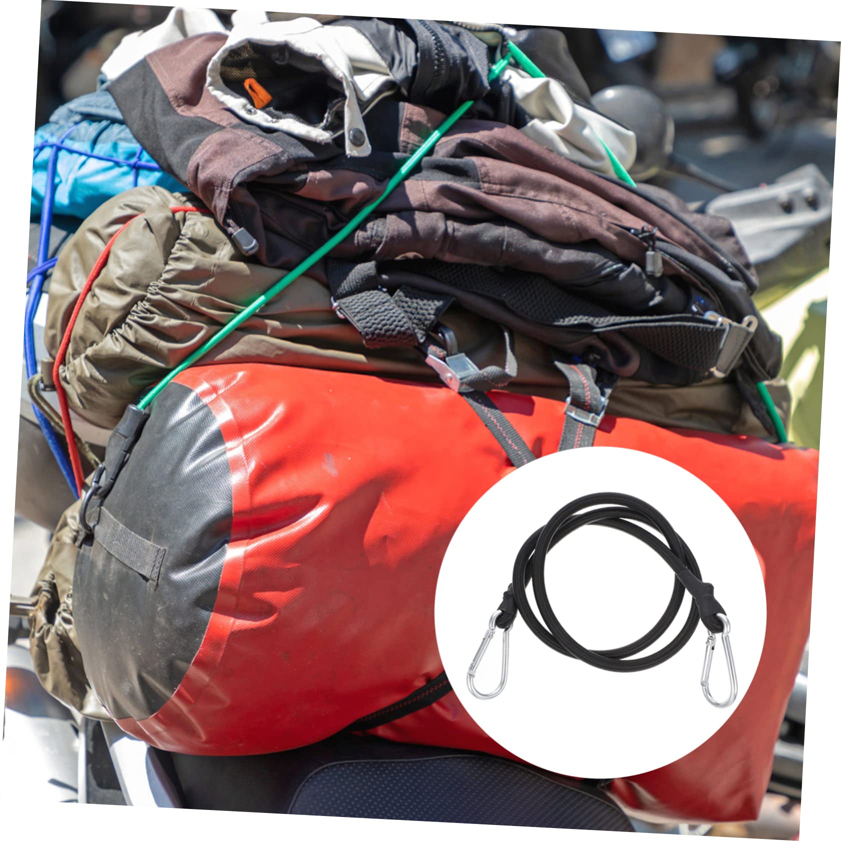 6pezzi Corda Elastica Nera Resistente con Ganci per Bagagli da Bici Cinghie Elastiche con Ganci Utili e Pratiche per Fissare Merci