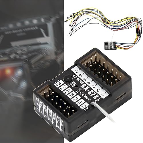Miniatura 4 de NEEBRC Transmisor RC de 7 canales con receptor, sistema de control de luz integrado y juego de 12 luces LED, control remoto de radio de 2.4 GHz para
