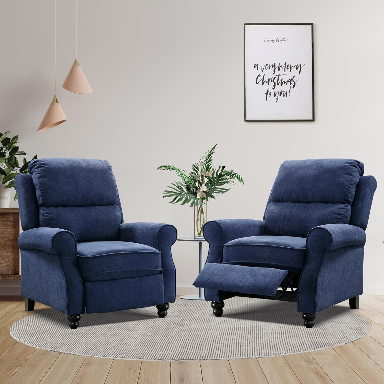 Bonzy Home Pushback Recliner Chair Set of 2, Push Back