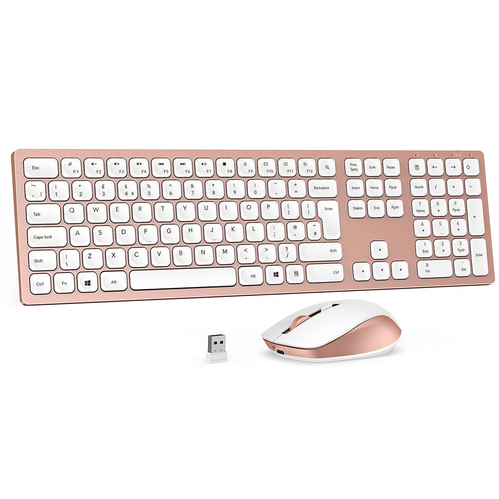 Buy 2.4G Hz Wireless Keyboard and Mouse Combo, Full Size Rechargeable