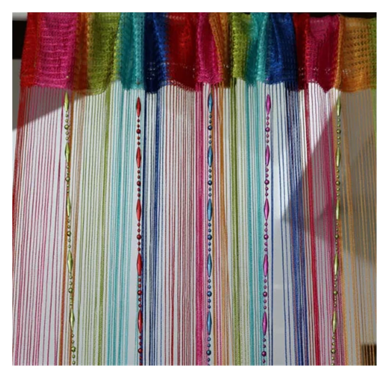 LPHFDCS Beaded Door Curtain 100 * 200cm Beaded Curtain Glitter Crystal Tassel String Line Door Curtains Window Room Divider Decorative Tulle Curtains for Room String Curtains For Doors(Mix)