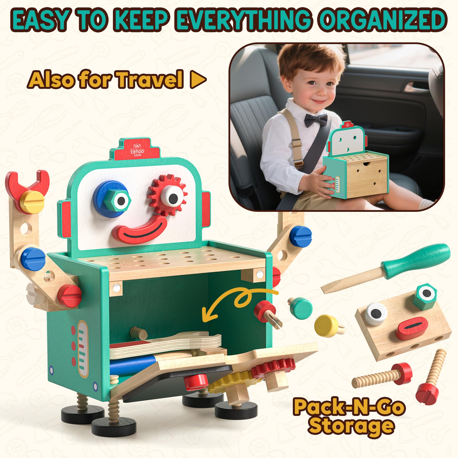 Lehoo Castle Montessori Busy Board voor peuters van 2-4 jaar