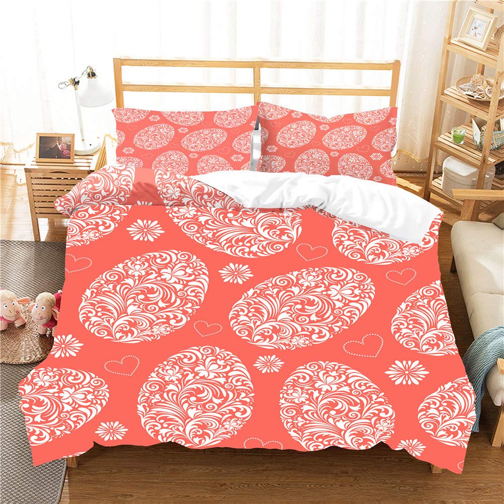Parure de lit 3D 200x200cm Dotbuy en microfibre imprimé Oeufs de pâques avec 2 taies